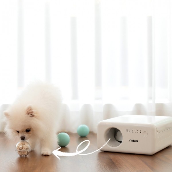페오펫몰,[댕냥데이특가]로이코 강아지 고양이 자동 급식기 혼자있는 강아지 장난감 분리불안 훈련 노즈워크 공 자동 지급기 트릿토이