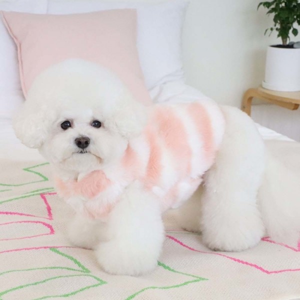 페오펫몰,에덴숑 후디 퍼 베스트(hoody fur vest) 핑크