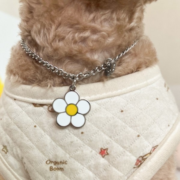 페오펫몰,[오늘출발]강아지 고양이 데이지꽃 인식표 목걸이