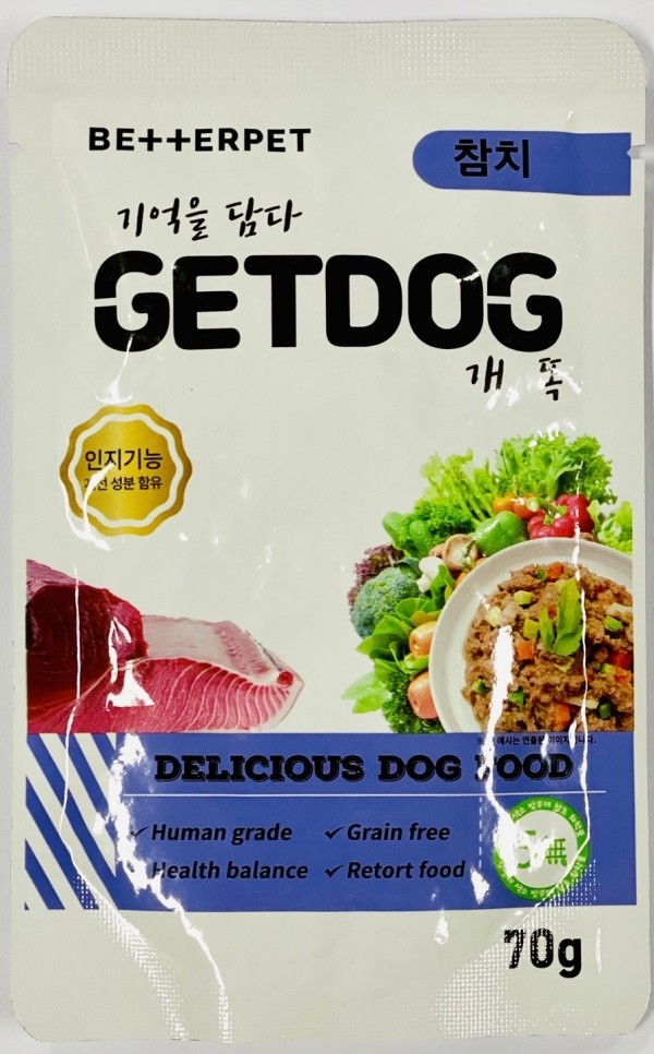 페오펫몰,베러펫 개똑 강아지 습식사료 주식 파우치 참치맛 70g