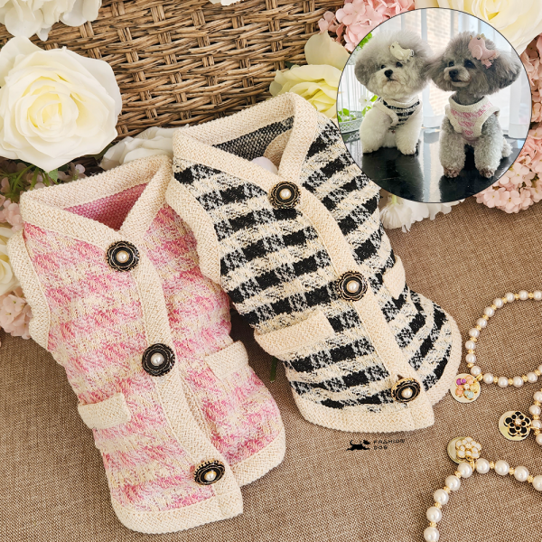 페오펫몰,[패션독]애견의류,강아지옷,강아지겨울옷,강아지패션,강아지조끼,트위드진주조끼