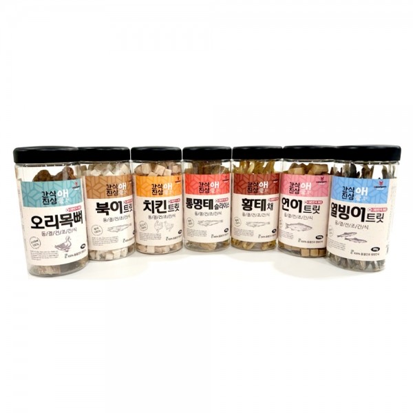 페오펫몰,개과천선 간식애진심 국내생산 동결 건조 애견 간식 오리 목뼈 100g