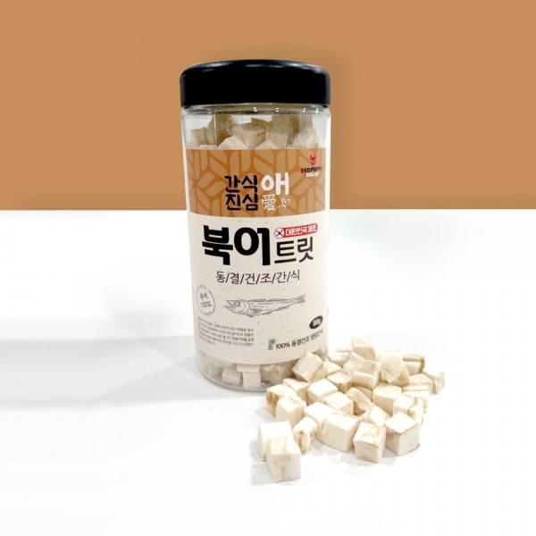 페오펫몰,개과천선 간식애진심 국내생산 동결 건조 애견 간식 열빙어 트릿 80g