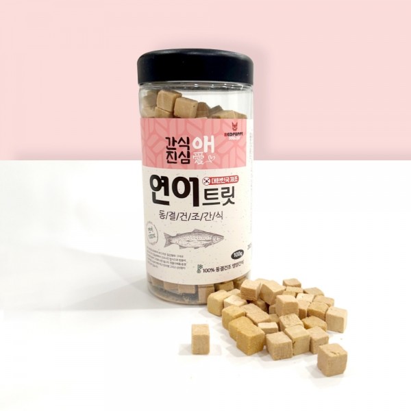 페오펫몰,개과천선 간식애진심 국내생산 동결 건조 애견 간식 열빙어 트릿 80g