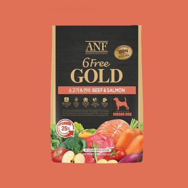 페오펫몰,[ANF] 6free GOLD 식스프리골드 독 소고기&연어 3.6kg