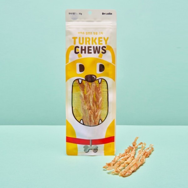 페오펫몰,드룰린 터키츄 칠면조 힘줄 스틱 30g