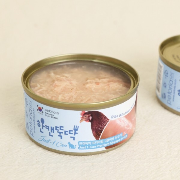 페오펫몰,[펫토리아] 한캔뚝딱 프리미엄 영양특식 고양이캔 닭고기 (85g x 24개)