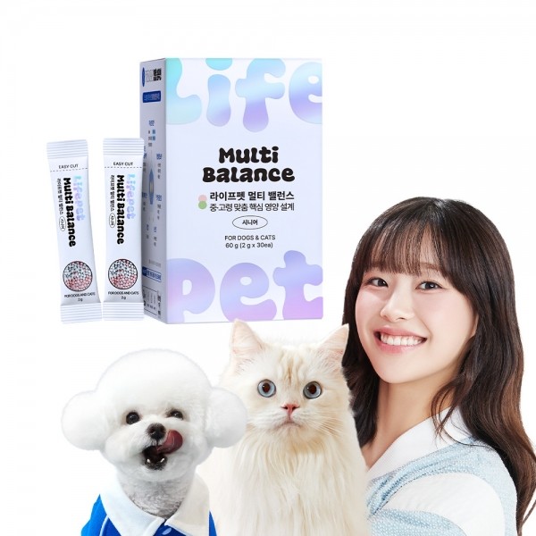 페오펫몰,[보름달특가]라이프펫 강아지 고양이 종합영양제 멀티밸런스 시니어 노견 비타민 30포