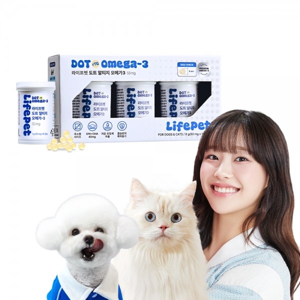 페오펫몰,[보름달특가]라이프펫 강아지 고양이 도트알티지 오메가3 50mg 180캡슐 국내최초 CSP용기