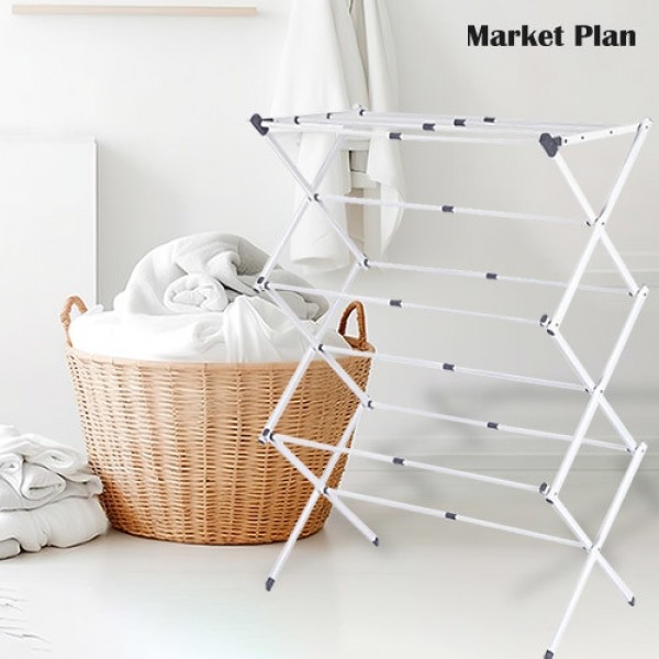 페오펫몰,[반려인혜택]마켓플랜 플로어 다용도 길이조절 3단 빨래 건조대 화이트