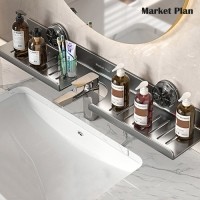 [반려인혜택]마켓플랜 심플 무타공 다용도 배수홀 욕실 선반 2p