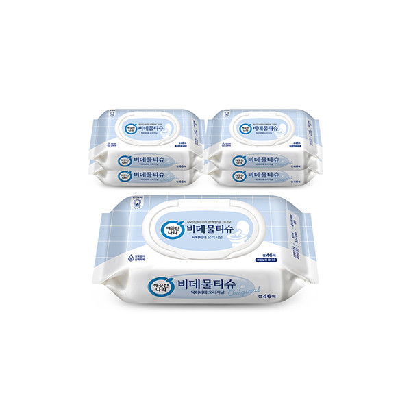 페오펫몰,[반려인혜택]깨끗한나라 비데물티슈 닥터비데 오리지널 캡형 46매 5개