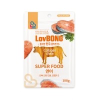 러봉 쫄깃한 한우 콜라겐껌 연어 100g