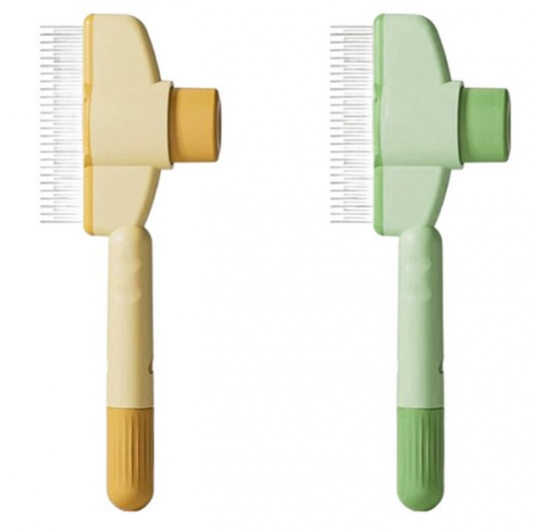 페오펫몰,[라피아노] 반려동물 원터치 브러쉬 저자극 강아지 고양이 빗 (2 color) [반려동물]