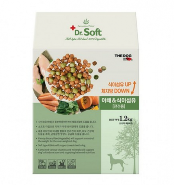 페오펫몰,[더독] 닥터소프트 야채식이섬유(전견용) 1.2kg [반려동물]