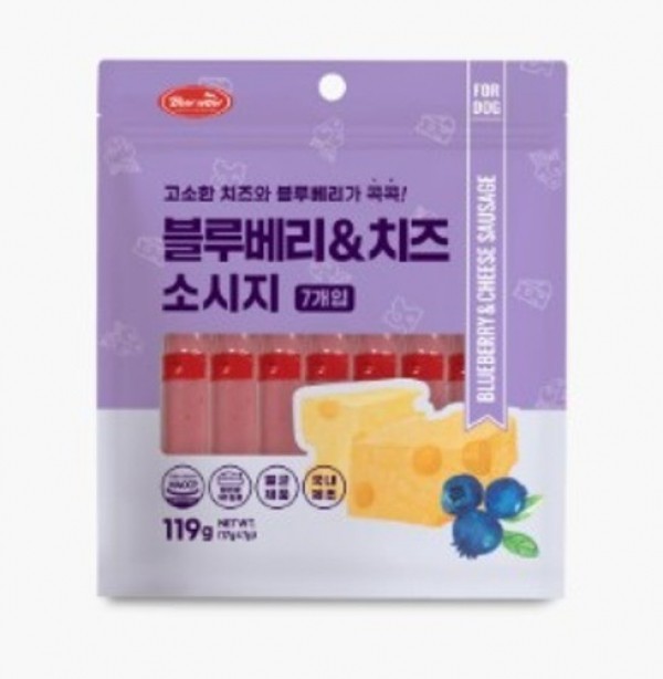페오펫몰,[멤버십 비밀가격] [바우와우] 블루베리&치즈소시지 7p [반려동물]