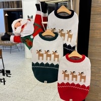 [해피댕댕] 사슴니트 / 강아지 크리스마스 중형견 겨울니트 S-2XL