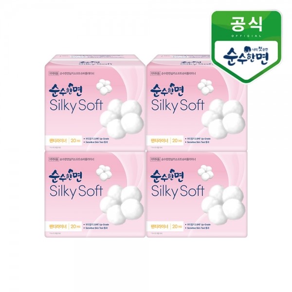 깨끗한나라 순수한면 실키소프트 슈퍼롱라이너 20개입 4개