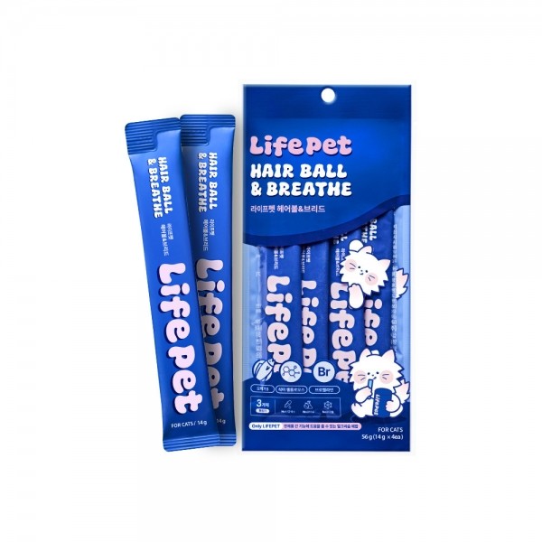 페오펫몰,[라이프펫][새해특가] 기호성 테스트 맛보기 고양이 헤어볼 영양제 기관지 호흡기 구토 츄르 4p