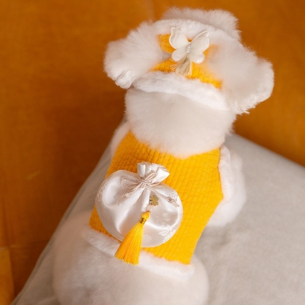 스캠퍼 한복 복주머니 누빔 배자[옐로우]