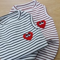 [멤버십 비밀가격][코코아허니] 줄무늬하트티셔츠 [최저가]