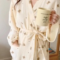 마켓플랜 슬림핏 곰돌이 패턴 다용도 샤워가운