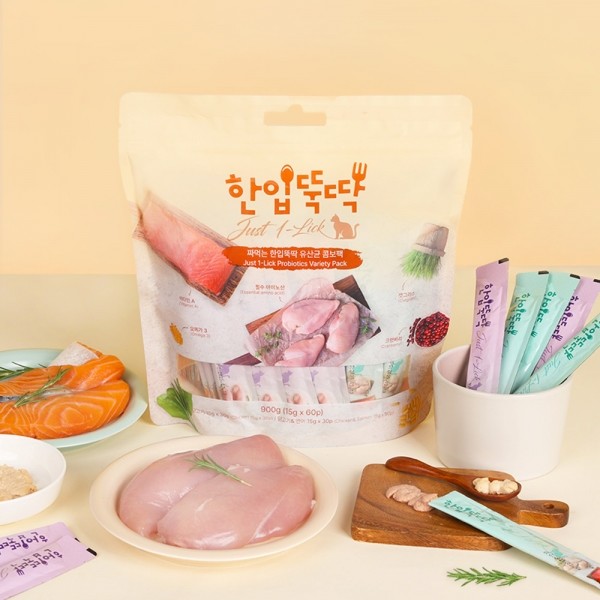 페오펫몰,짜먹는 한입뚝딱 유산균 고양이 습식 간식 대용량 콤보 15g x 60p(900g)