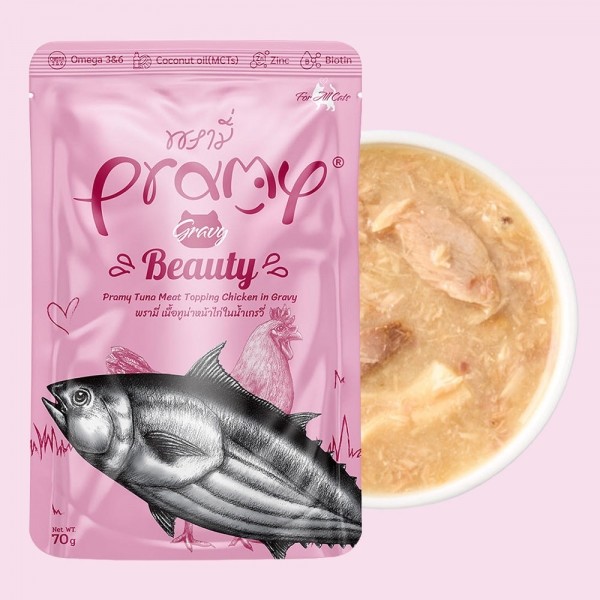 프라미 습식 파우치 간식 뷰티 튜나치킨그레이비 70g