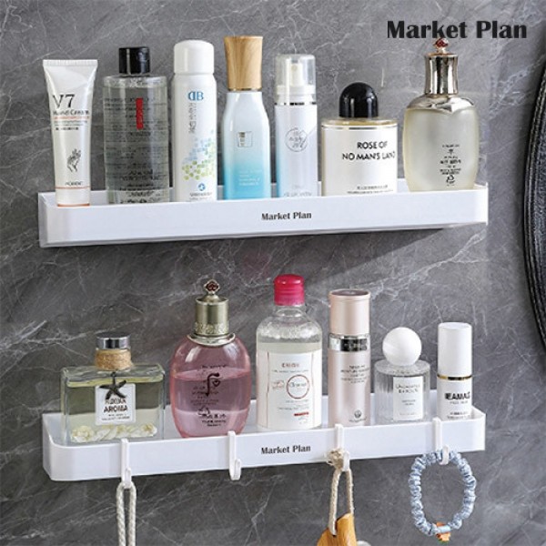 페오펫몰,[반려인혜택]마켓플랜 심플 무타공 다용도 배수홀 욕실 선반 2p