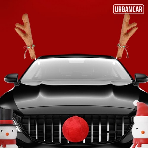 페오펫몰,[반려인혜택]어반카 크리스마스 루돌프 뿔 빨간코 장식 세트