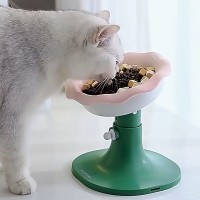 크레용펫 강아지 높이 각도 조절 연꽃 식기