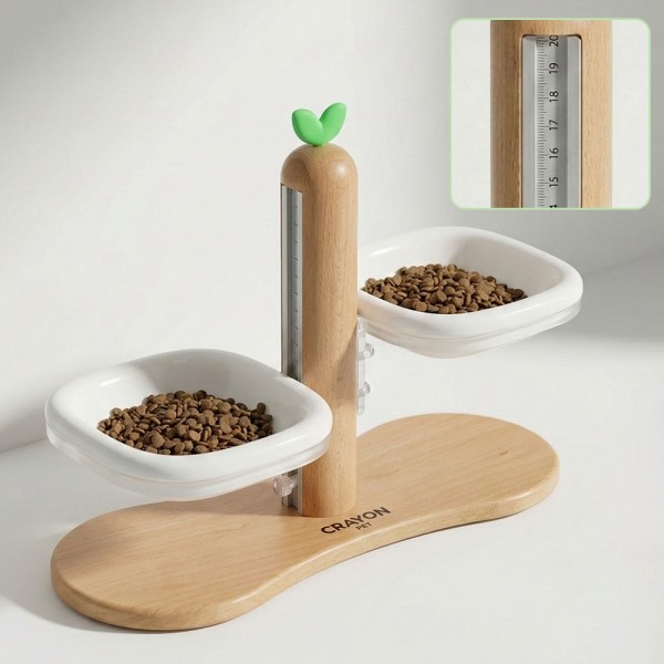 페오펫몰,크레용펫 프리미엄 맞춤핏 듀얼볼 높이조절 식기