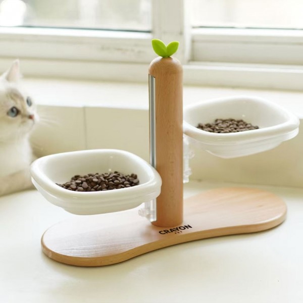 페오펫몰,크레용펫 프리미엄 맞춤핏 듀얼볼 높이조절 식기