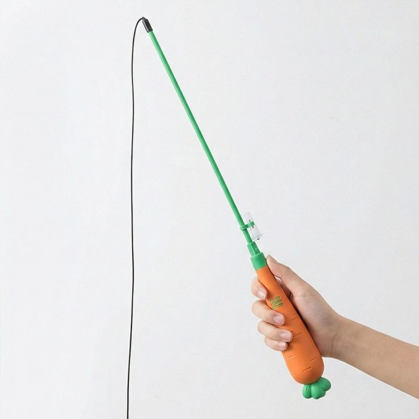 페오펫몰,크레용펫 당근과 채찍 광섬유 2in1 고양이 레이저 낚시대