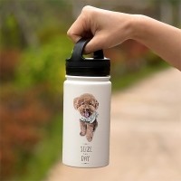 반려동물 강아지 고양이 사진 그림 커스텀 주문제작 라운드 핸들 보틀 (350ml)