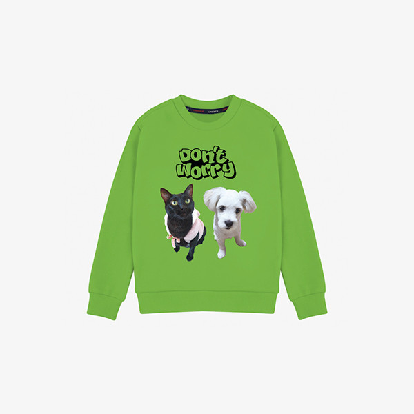 [반려인혜택][엔젤드로잉] 반려동물 강아지 고양이 사진 그림 커스텀 주문제작 키즈 맨투맨