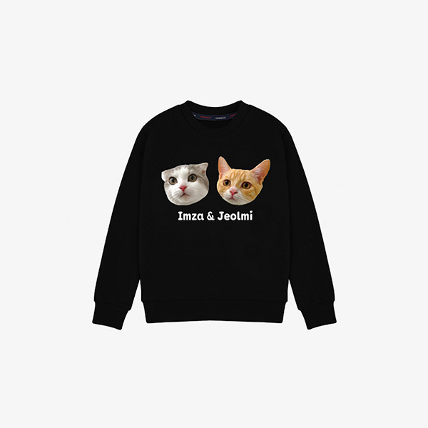 페오펫몰,[반려인혜택]반려동물 강아지 고양이 사진 그림 커스텀 주문제작 키즈 맨투맨