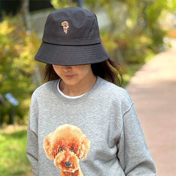 페오펫몰,[반려인혜택]반려동물 강아지 고양이 사진 그림 커스텀 주문제작 버킷햇