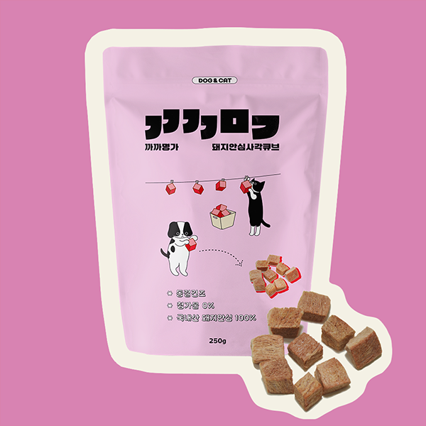 페오펫몰,까까명가 돼지안심 사각큐브 250g