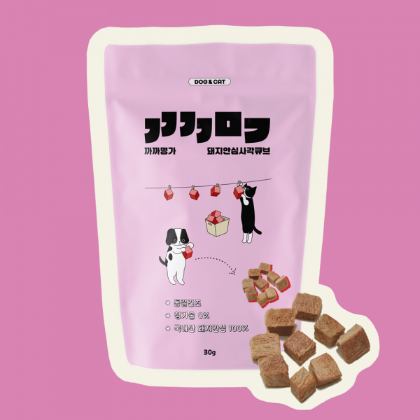 페오펫몰,까까명가 돼지안심 사각큐브 30g