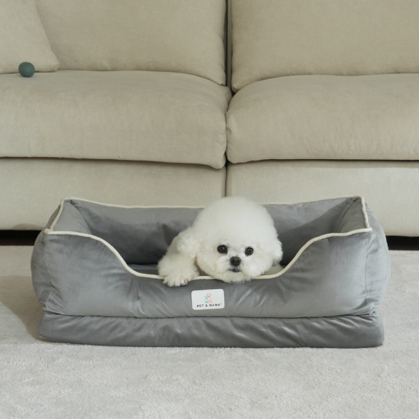 페오펫몰,[펜앤마마] 강아지 방석 쿠션 사각 3종 (그레이/베이지/핑크) M~XL