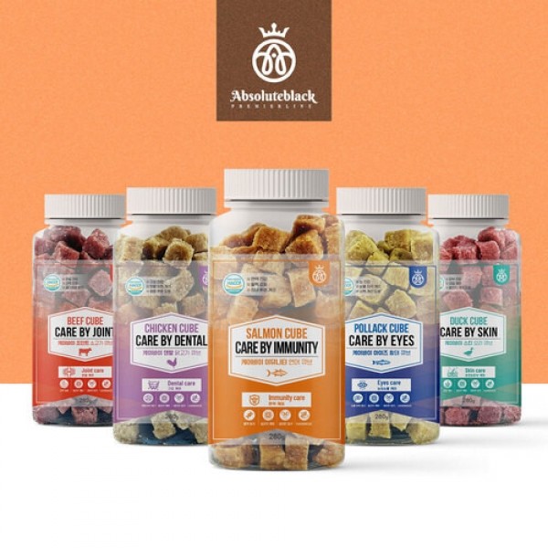 페오펫몰,[멤버십 비밀가격][앱솔루트블랙] 케어바이 큐브 280g [반려동물]