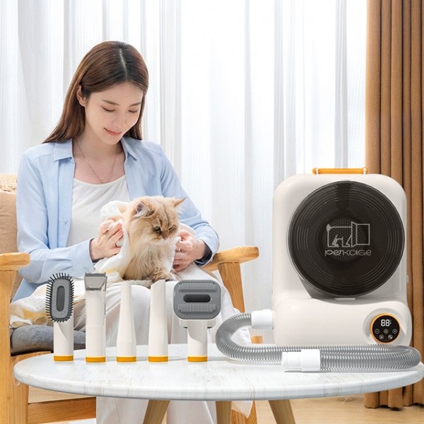 페오펫몰,[펫키지] 그루밍 에어 펫 드라이 진공 흡입 바리깡 올인원 미용기 [반려동물]