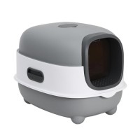 레드퍼피 우주선캣토일렛-그레이 고양이화장실 플라스틱고양이 화장실 위생용품