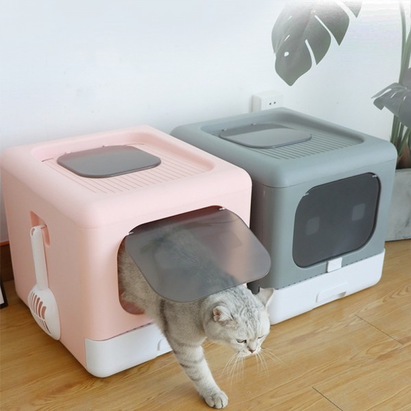 페오펫몰,레드퍼피 스퀘어 접이식 캣 토일렛 고양이화장실 플라스틱고양이 화장실 위생용품