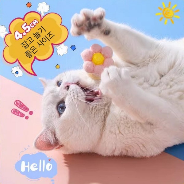 페오펫몰,레드퍼피 크래미 플라워볼장난감[5개 한세트]-색상랜덤 간식통 노즈워크 삑삑이 애견훈련 공