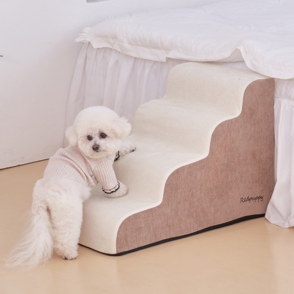 페오펫몰,레드퍼피 원마일펫스텝-4단 강아지계단 애견계단 펫스텝 계단 강아지펫스텝 애견펫스텝 방석