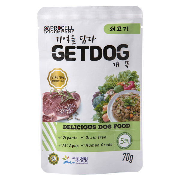 페오펫몰,베러펫 개똑 강아지 습식사료 주식 파우치 소고기맛 70g