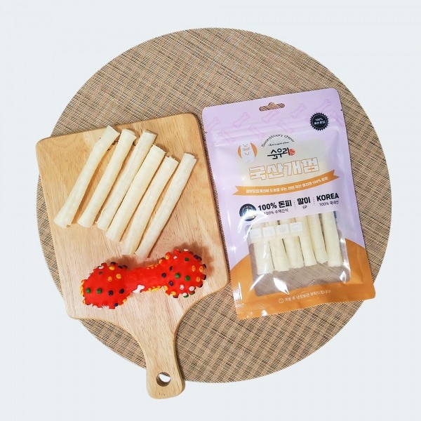 페오펫몰,[순우리] 100% 돈피 천연 콜라겐 국산개껌 말이 50g