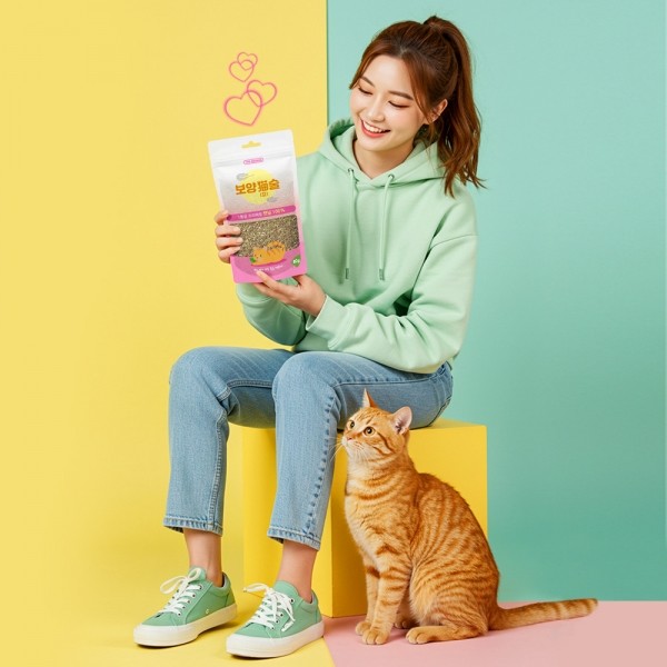페오펫몰,[댕썸머특가]더보양 보양묘술 고양이 자연 건조 캣닢 가루 고양이풀 개박하 캣그라스 캣잎, 80g